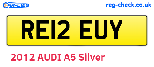 RE12EUY are the vehicle registration plates.