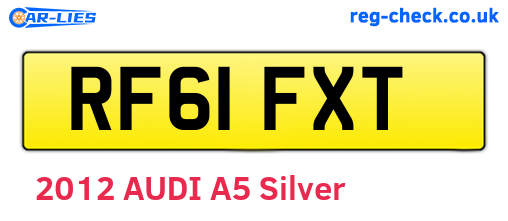 RF61FXT are the vehicle registration plates.