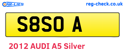 S8SOA are the vehicle registration plates.
