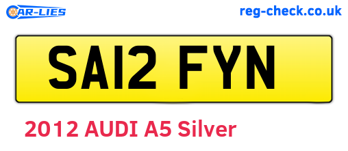 SA12FYN are the vehicle registration plates.