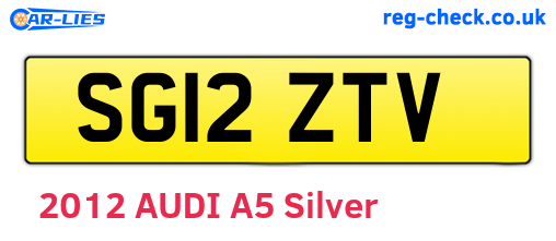 SG12ZTV are the vehicle registration plates.