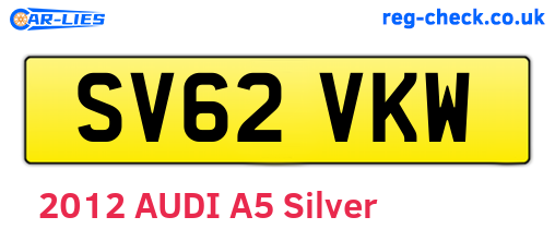 SV62VKW are the vehicle registration plates.