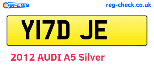 Y17DJE are the vehicle registration plates.