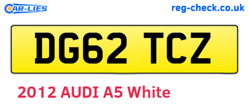 DG62TCZ are the vehicle registration plates.