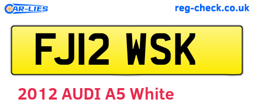 FJ12WSK are the vehicle registration plates.