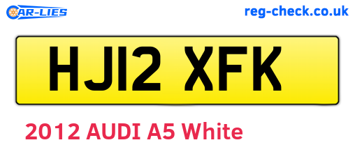 HJ12XFK are the vehicle registration plates.