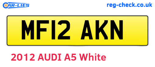 MF12AKN are the vehicle registration plates.