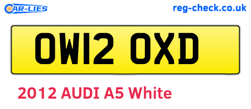 OW12OXD are the vehicle registration plates.