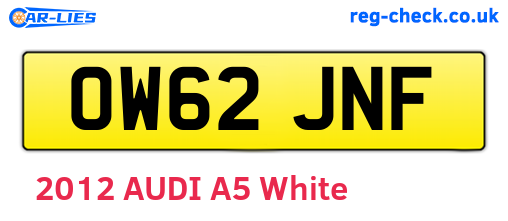OW62JNF are the vehicle registration plates.
