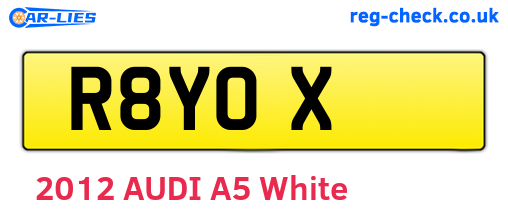 R8YOX are the vehicle registration plates.