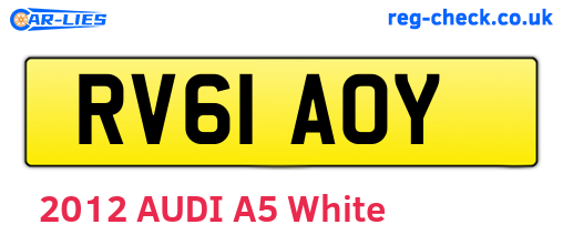 RV61AOY are the vehicle registration plates.