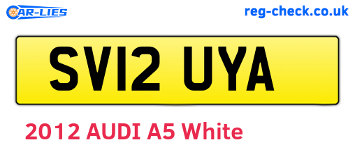 SV12UYA are the vehicle registration plates.