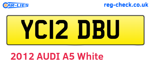 YC12DBU are the vehicle registration plates.