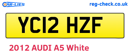 YC12HZF are the vehicle registration plates.