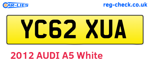 YC62XUA are the vehicle registration plates.