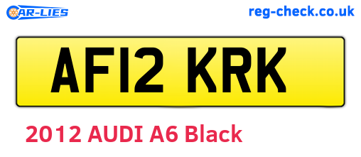 AF12KRK are the vehicle registration plates.