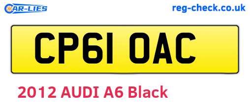 CP61OAC are the vehicle registration plates.