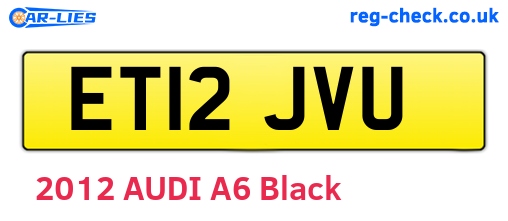 ET12JVU are the vehicle registration plates.