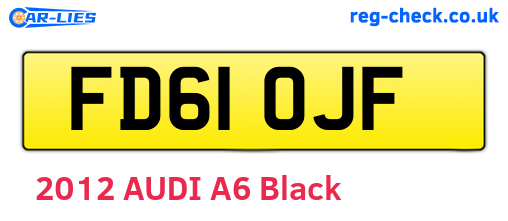 FD61OJF are the vehicle registration plates.