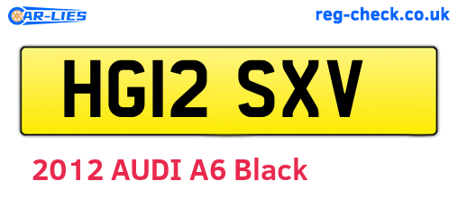 HG12SXV are the vehicle registration plates.