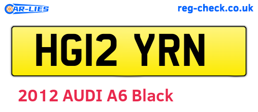 HG12YRN are the vehicle registration plates.
