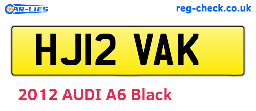 HJ12VAK are the vehicle registration plates.