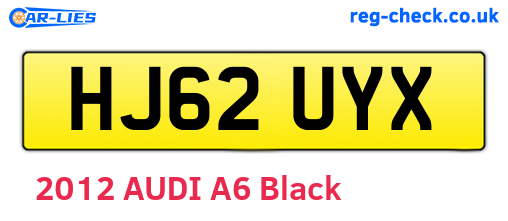 HJ62UYX are the vehicle registration plates.
