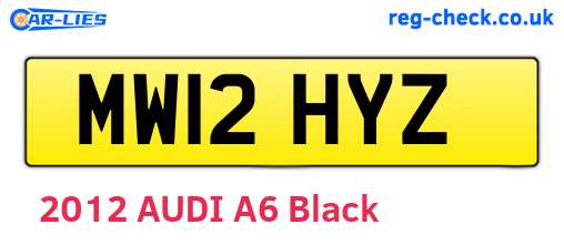 MW12HYZ are the vehicle registration plates.