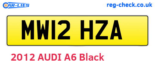MW12HZA are the vehicle registration plates.