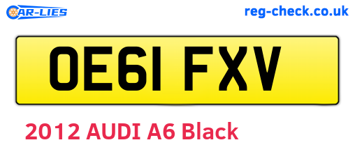OE61FXV are the vehicle registration plates.
