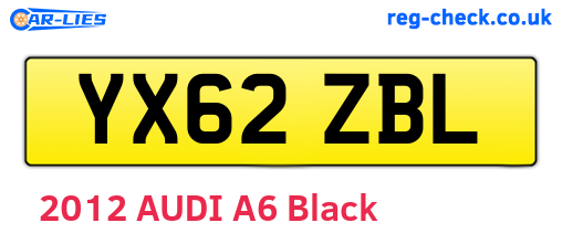 YX62ZBL are the vehicle registration plates.
