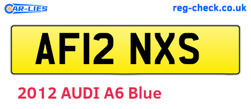 AF12NXS are the vehicle registration plates.