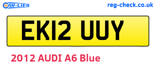 EK12UUY are the vehicle registration plates.