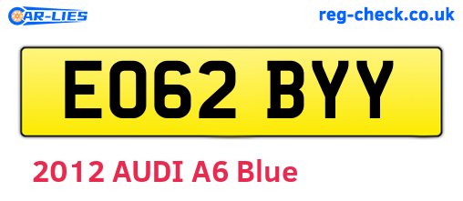 EO62BYY are the vehicle registration plates.