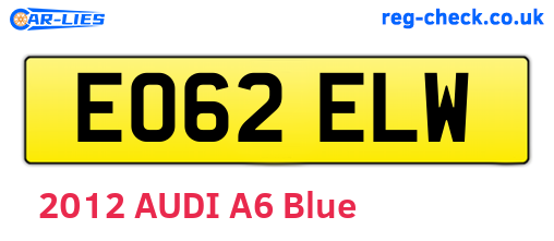 EO62ELW are the vehicle registration plates.