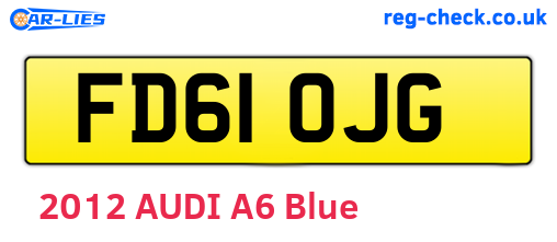 FD61OJG are the vehicle registration plates.