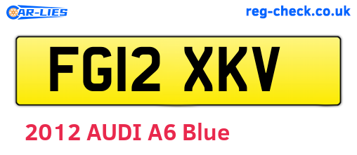 FG12XKV are the vehicle registration plates.