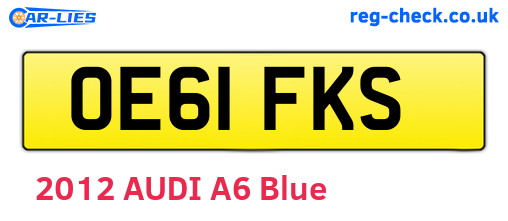 OE61FKS are the vehicle registration plates.