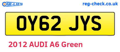 OY62JYS are the vehicle registration plates.