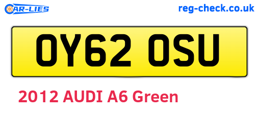 OY62OSU are the vehicle registration plates.