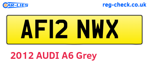 AF12NWX are the vehicle registration plates.