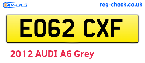 EO62CXF are the vehicle registration plates.