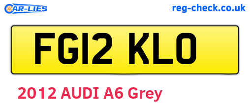 FG12KLO are the vehicle registration plates.
