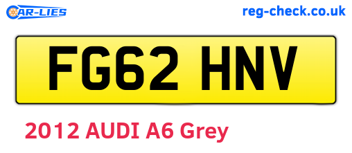 FG62HNV are the vehicle registration plates.