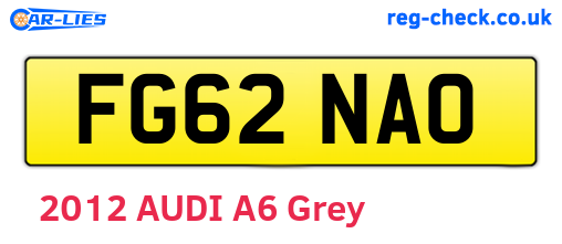 FG62NAO are the vehicle registration plates.