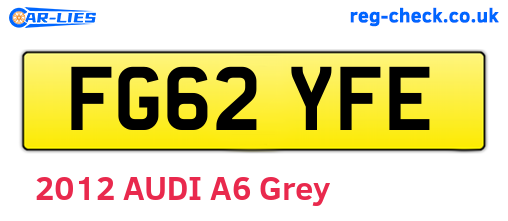 FG62YFE are the vehicle registration plates.