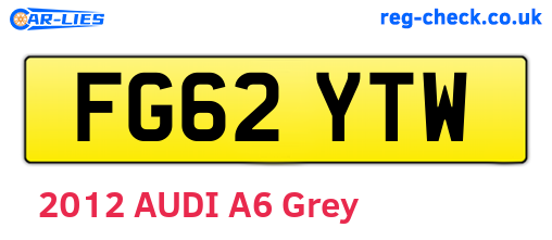 FG62YTW are the vehicle registration plates.