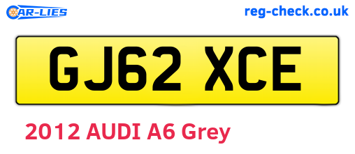 GJ62XCE are the vehicle registration plates.