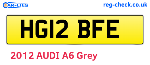 HG12BFE are the vehicle registration plates.