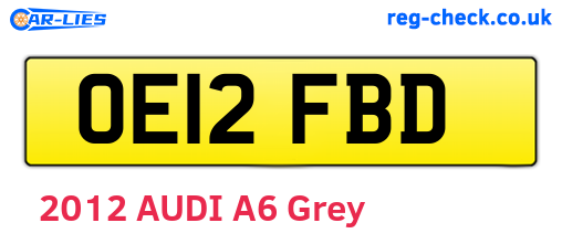 OE12FBD are the vehicle registration plates.